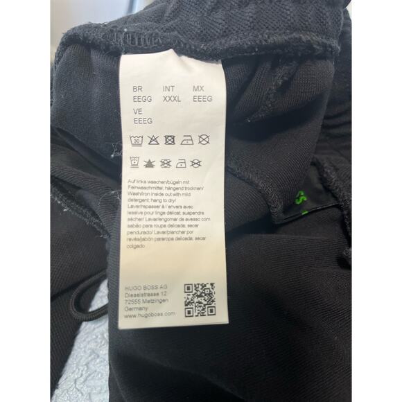 BOSS Hugo Boss COTTON TRACKSUIT BOTTOMS w/CURVED LOGO Black Medium Weight sz 3XL - Picture 12 of 13